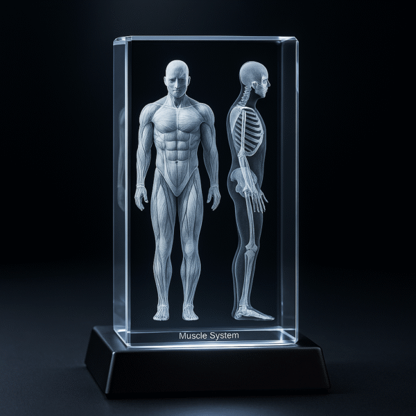 Muskelsystem - 3D Kristall skapad av Crafted In Crystal