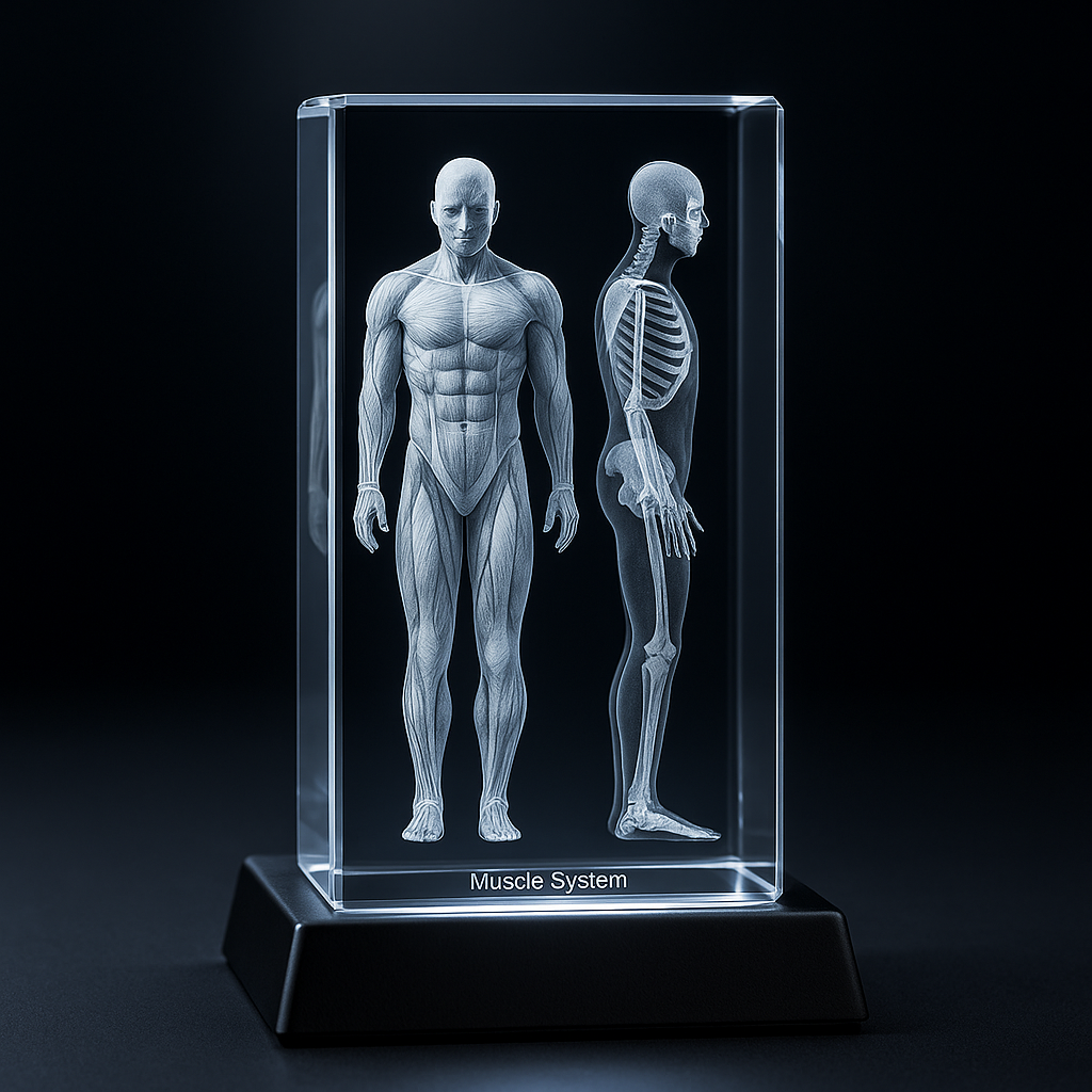 Muskelsystem - 3D Kristall skapad av Crafted In Crystal