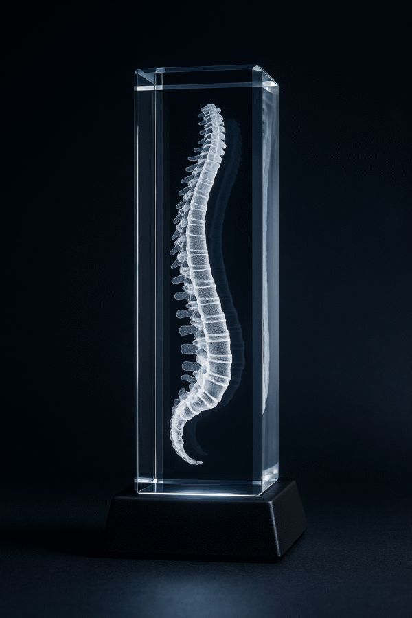 Ryggrad 3D Kristall skapad av Crafted In Crystal