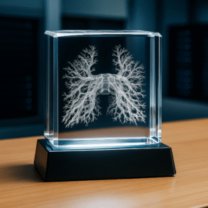 Bronchia - 3D Kristall skapad av Crafted In Crystal