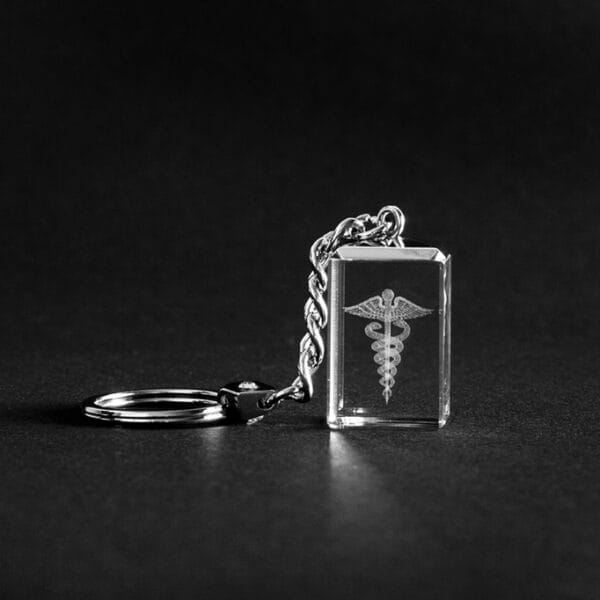 Aesculap Stab som 3D Kristall skapad av Crafted In Crystal