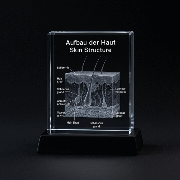 Hud med beskrivning - 3D Kristall skapad av Crafted In Crystal