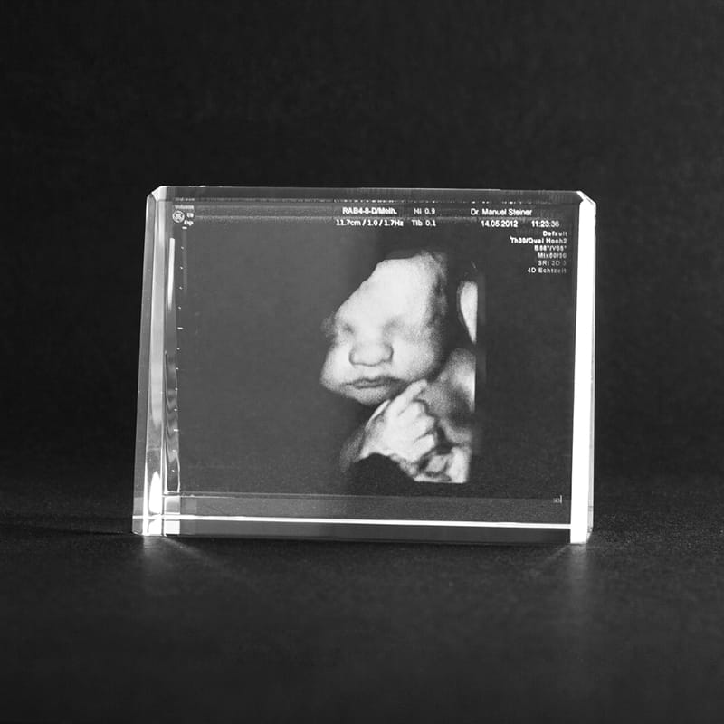 3D-laserfoto i kristallglas (110x100x50)