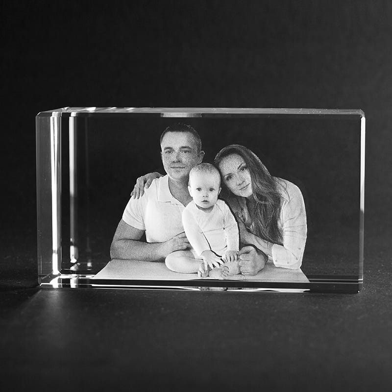 3D-laserfoto i kristallglas (130x70x60)