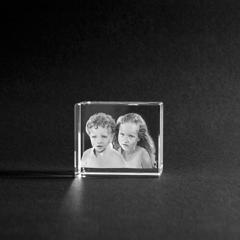 3D-laserfoto i kristallglas (70x60x40)