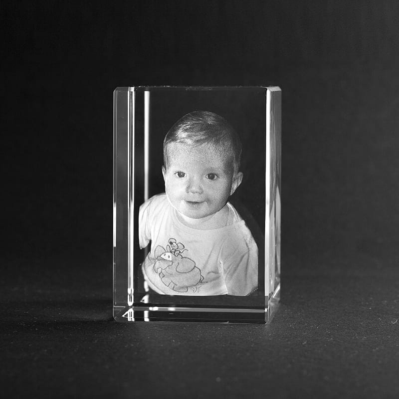 3D-laserfoto i kristallglas (90x60x60)