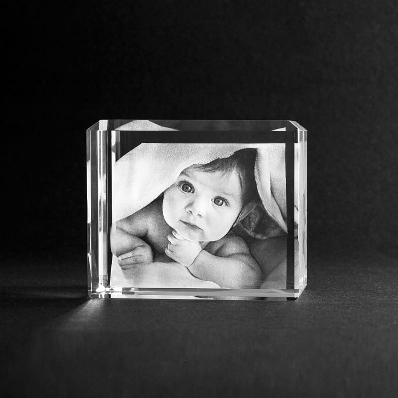 3D-laserfoto i kristallglas (95x80x55)