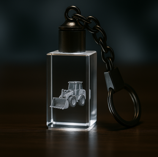Traktor nyckelring av Crafted In Crystal