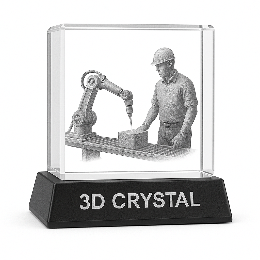 3D Crystal industri kristall av Crafted In Crystal