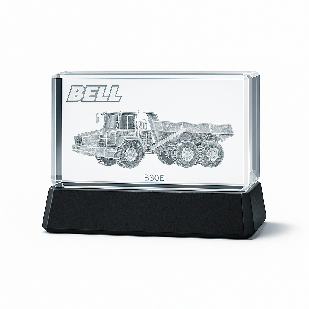 Anläggningsbil 3D Kristall skapad av Crafted In Crystal