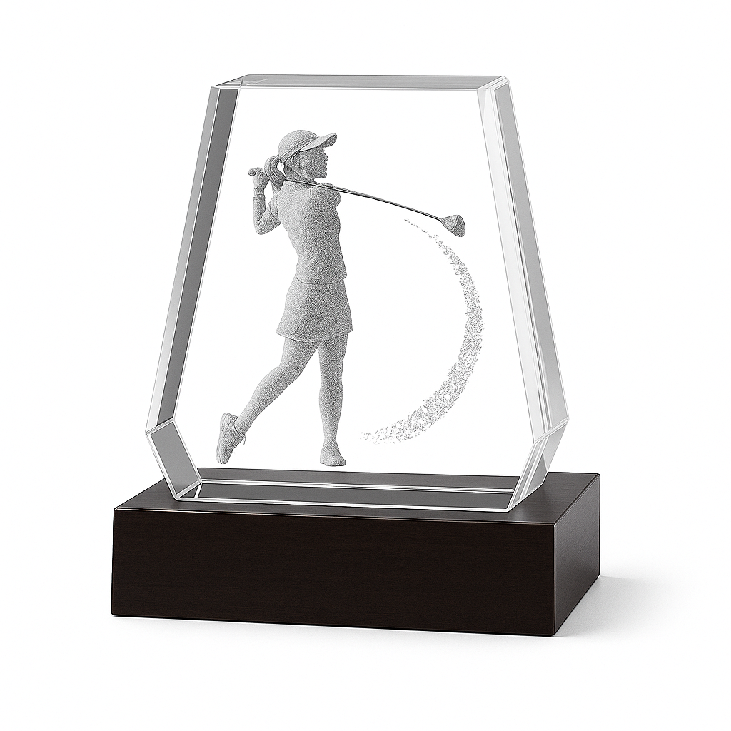 Atrium Award Fotokristall med motiv av en golfspelare
